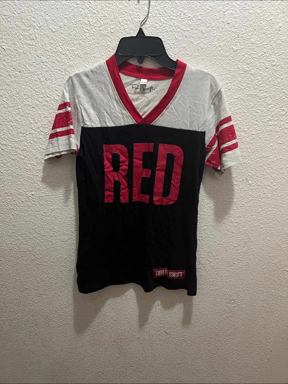 Taylor Swift RED Short Sleeve V-Neck Tee - Black, White, Red